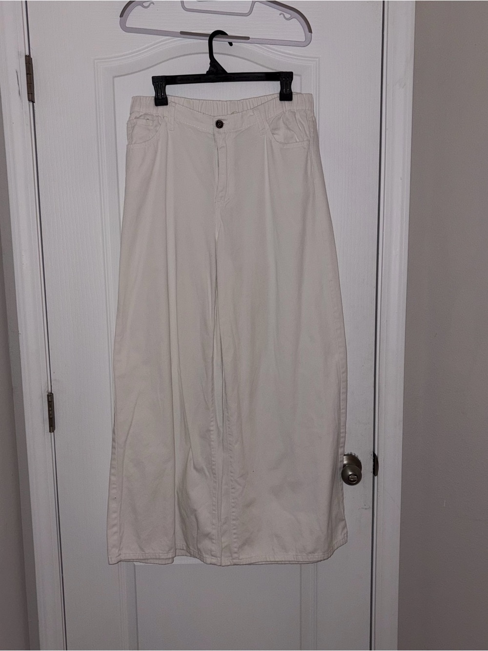 Happily Gray Wide Leg High-Rise Pants White Size 29